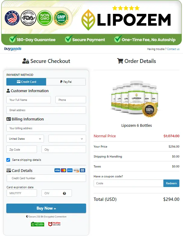 Secure Order Form